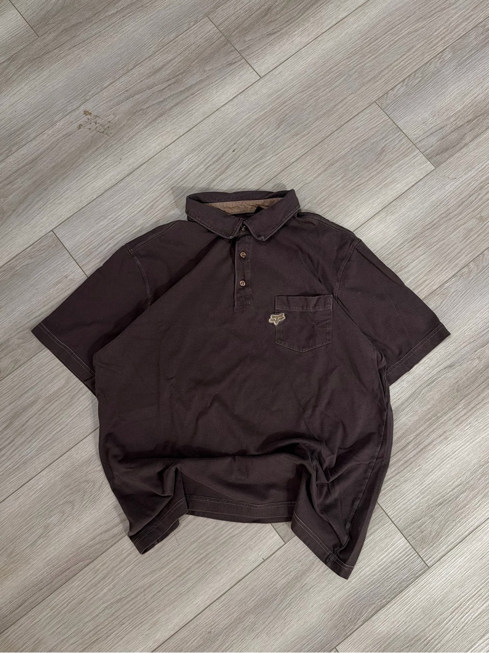 Y2K Fox Racing Brown Polo Shirt